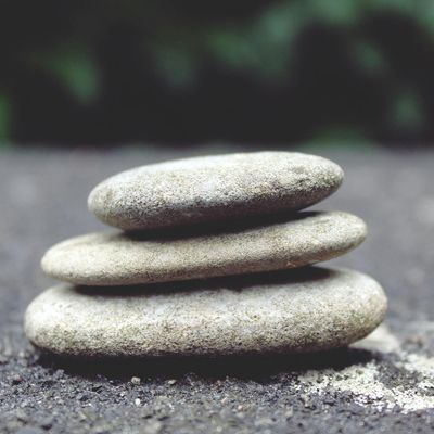 A stack of perfectly balanced smooth stones.